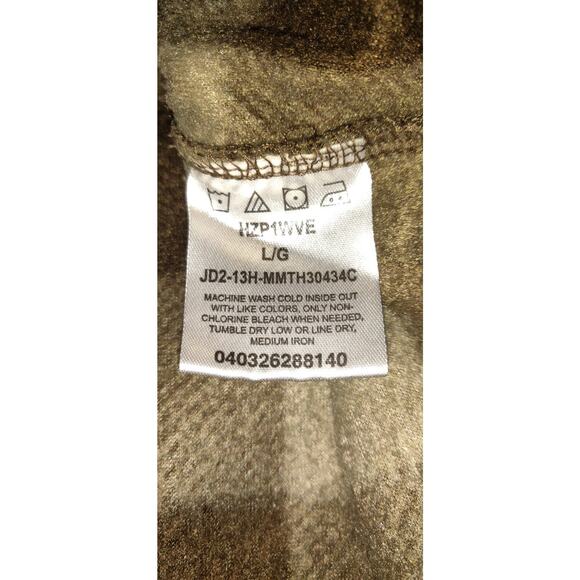 Wrangler Plaid Shirt Shacket Jacket BROWNS Fleece Unlined Men's Large L ButtonUp - Picture 9 of 14